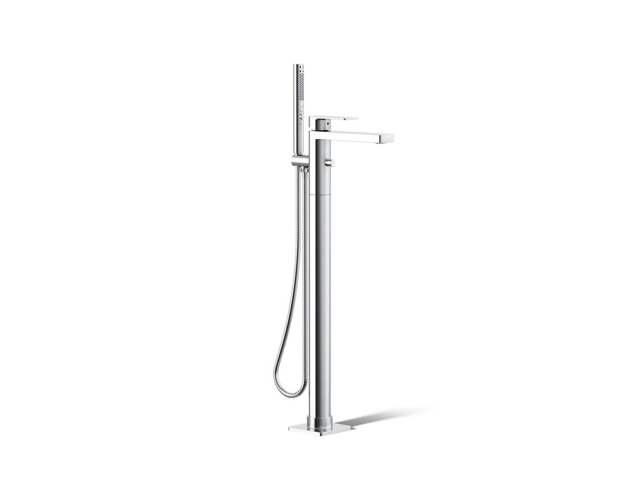 KOHLER K-T23492-4 Parallel Floor-mount bath filler trim with handshower, polished chrome