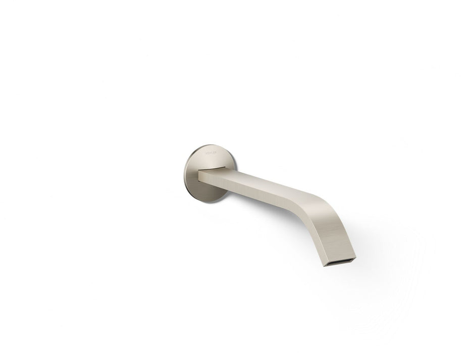 KOHLER K-T23888 Components Wall-mount bathroom sink faucet spout with Ribbon design, 1.2 gpm, vibrant brushed nickel