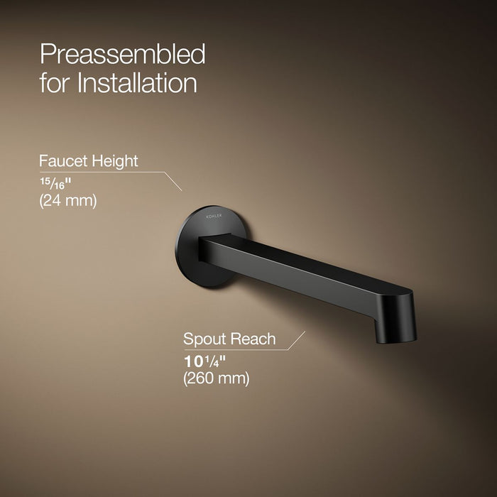 KOHLER K-T23889 Components Wall-mount bathroom sink faucet spout with Row design, 1.2 gpm