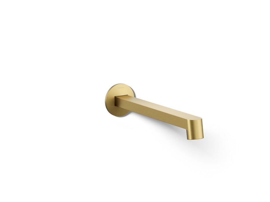 KOHLER K-T23889 Components Wall-mount bathroom sink faucet spout with Row design, 1.2 gpm, vibrant brushed moderne brass