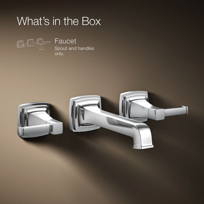 KOHLER K-T26432-4 Riff Wall-mount bathroom sink faucet trim, 1.2 gpm, polished chrome - view 5