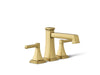KOHLER K-T26436-4 Riff Deck-mount bath faucet trim with diverter, vibrant brushed moderne brass