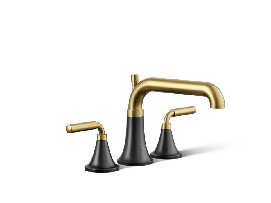 KOHLER K-T26440-4 Tone Deck-mount bath faucet trim with diverter, matte black with brushed moderne brass