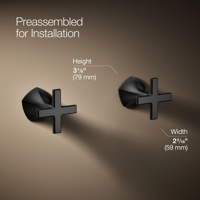 KOHLER K-T27013-3 Occasion Wall-mount bathroom sink faucet Cross handle trim, 1.2 gpm, matte black - view 2