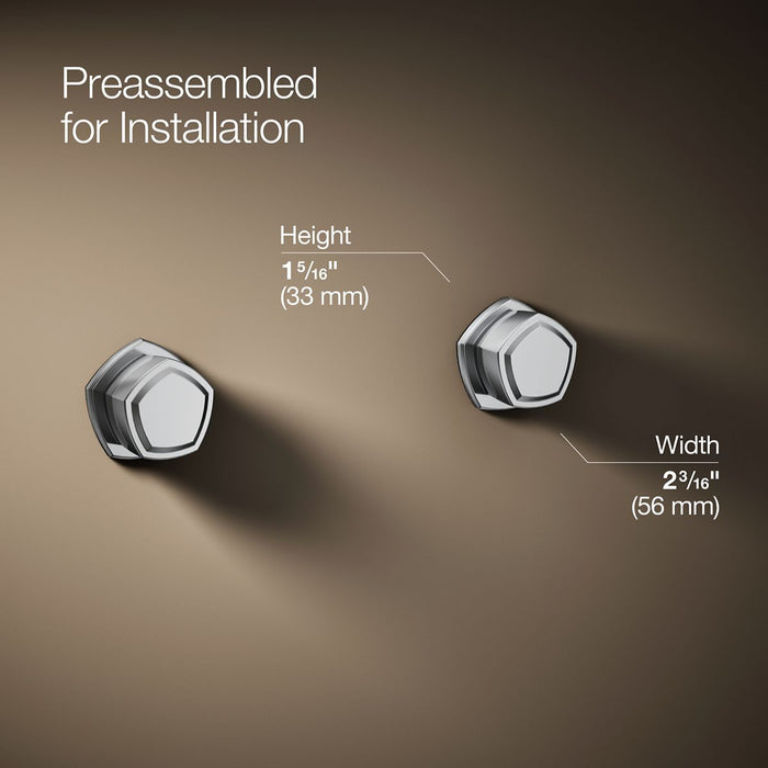 KOHLER K-T27013-9 Occasion Wall-mount bathroom sink faucet Knob handle trim, 1.2 gpm, polished chrome - view 2
