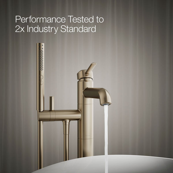 KOHLER K-T27025-4 Occasion Floor-mount bath filler trim with handshower, vibrant brushed bronze - view 4