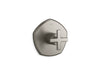 KOHLER K-T27040-3 Occasion MasterShower temperature control valve trim with cross handle, vibrant brushed nickel