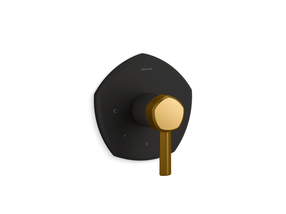 KOHLER K-T27040-4 Occasion MasterShower temperature control valve trim with lever handle, matte black with brushed...