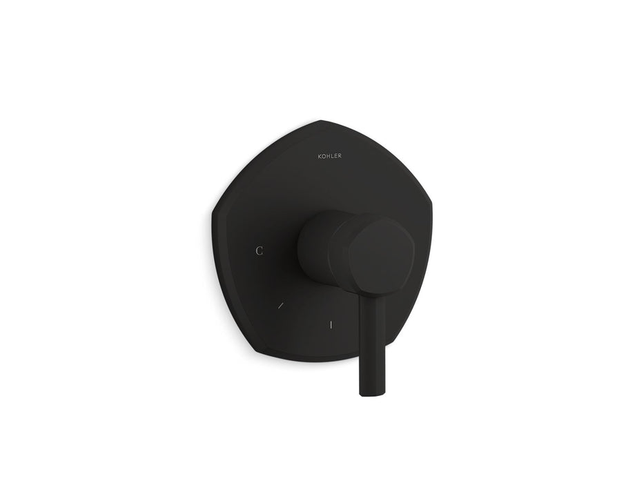 KOHLER K-T27040-4 Occasion MasterShower temperature control valve trim with lever handle, matte black