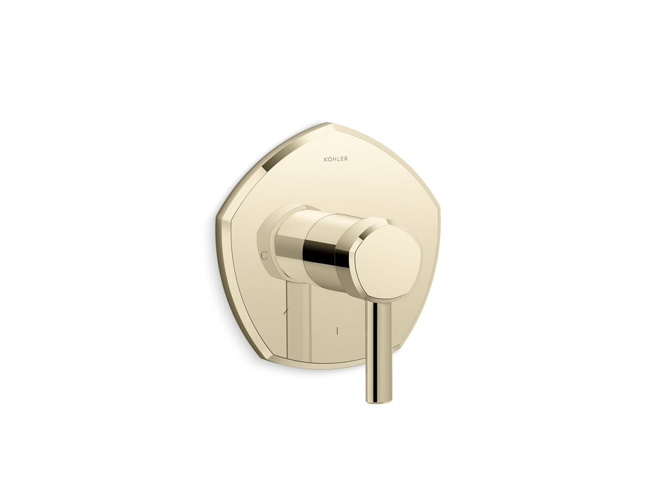 KOHLER K-T27040-4 Occasion MasterShower temperature control valve trim with lever handle, vibrant french gold