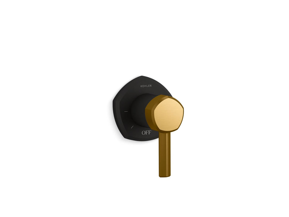 KOHLER K-T27041-4 Occasion MasterShower volume control valve trim with lever handle, matte black with brushed moderne brass