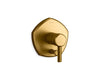 KOHLER K-T27044-4 Occasion Rite-Temp valve trim with push-button diverter and lever handle, vibrant brushed moderne brass