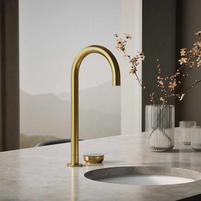 KOHLER K-T30924 Aquifer 4-in-1 tall arc beverage faucet, vibrant brushed moderne brass - view 2