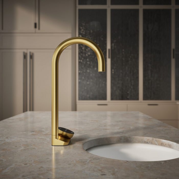 KOHLER K-T30924 Aquifer 4-in-1 tall arc beverage faucet, vibrant brushed moderne brass - view 4