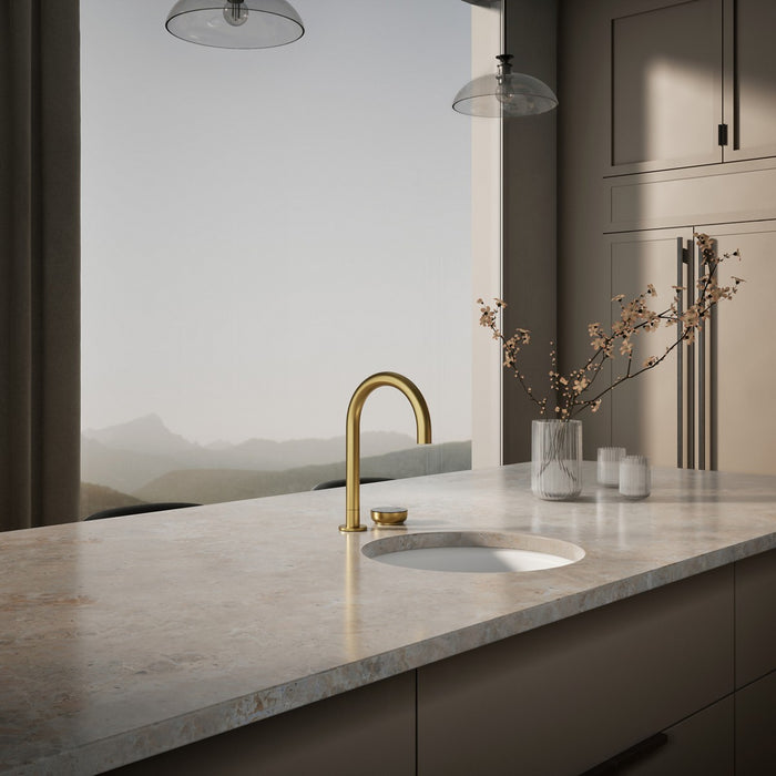 KOHLER K-T30925 Aquifer 4-in-1 short arc beverage faucet, vibrant brushed moderne brass - view 3