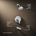 KOHLER K-T35327-4Y Elate Rite-Temp Bath and Shower Trim Kit with Push-button Diverter, 2.5 GPM, polished chrome - view 4