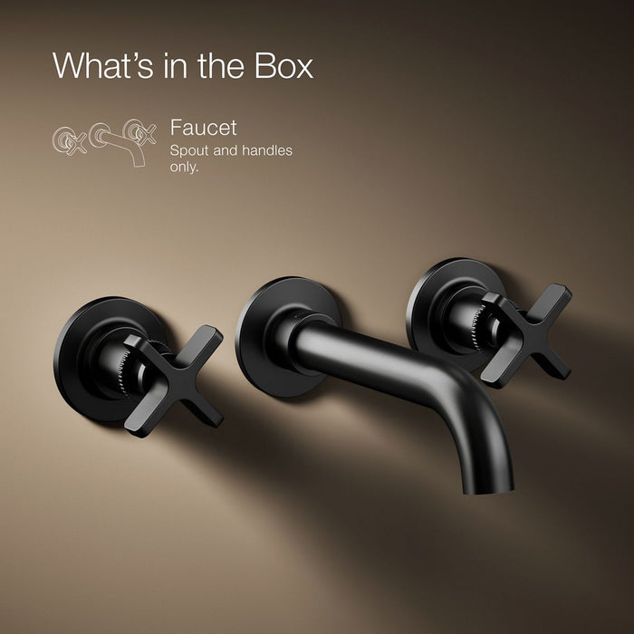 KOHLER K-T35909-3 Castia by Studio McGee Wall-mount bathroom sink faucet trim, 1.2 gpm, matte black - view 2