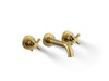 KOHLER K-T35909-3 Castia by Studio McGee Wall-mount bathroom sink faucet trim, 1.2 gpm, vibrant brushed moderne brass