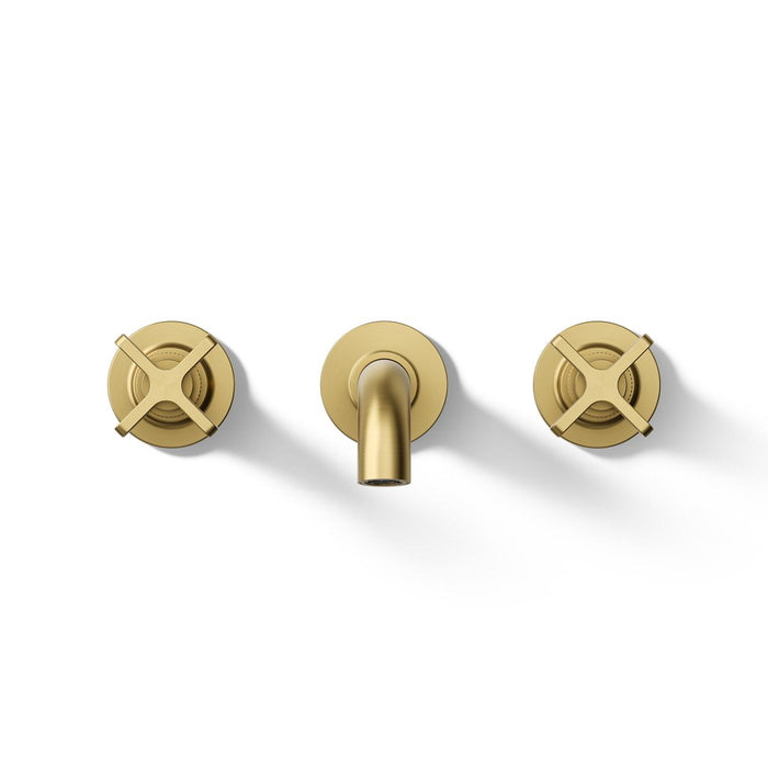 KOHLER K-T35909-3 Castia by Studio McGee Wall-mount bathroom sink faucet trim, 1.2 gpm, vibrant brushed moderne brass -...