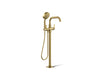 KOHLER K-T35924-4 Castia by Studio McGee Floor-mount bath filler trim with handshower, vibrant brushed moderne brass
