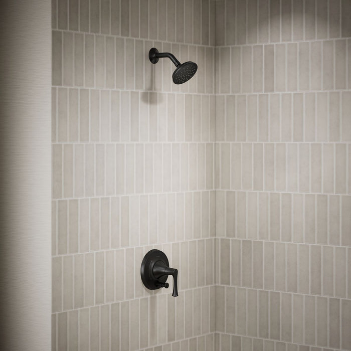 KOHLER K-T35943-4Y Buckley Rite-Temp® Shower Trim Kit with Push-button Diverter, 2.5 GPM, Matte Black - image focused on sing