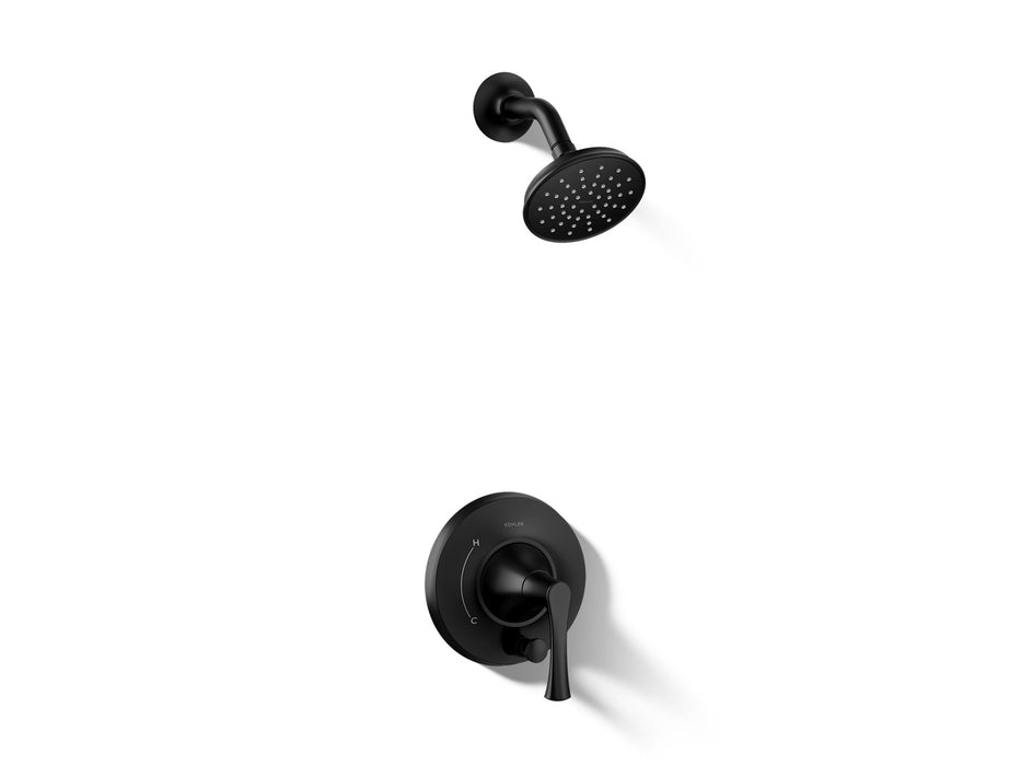 KOHLER K-T35943-4G Buckley Rite-Temp shower trim kit with push-button diverter, 1.75 gpm, matte black