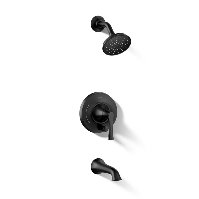 KOHLER K-T35944-4H Buckley Rite-Temp bath and shower trim kit with push-button diverter, 1.5 gpm, matte black - view 3