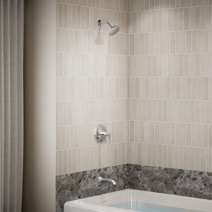 KOHLER K-T35944-4H Buckley Rite-Temp bath and shower trim kit with push-button diverter, 1.5 gpm, polished chrome - view 2
