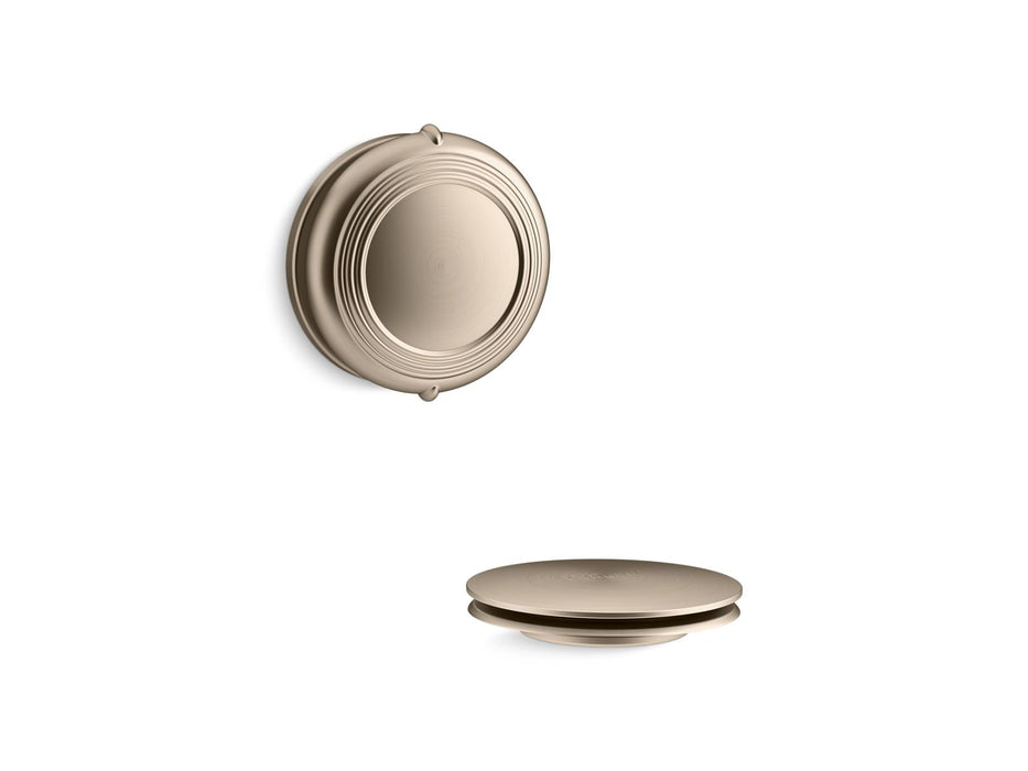 KOHLER K-T37393 PureFlo Traditional rotary-turn bath drain trim, vibrant brushed bronze