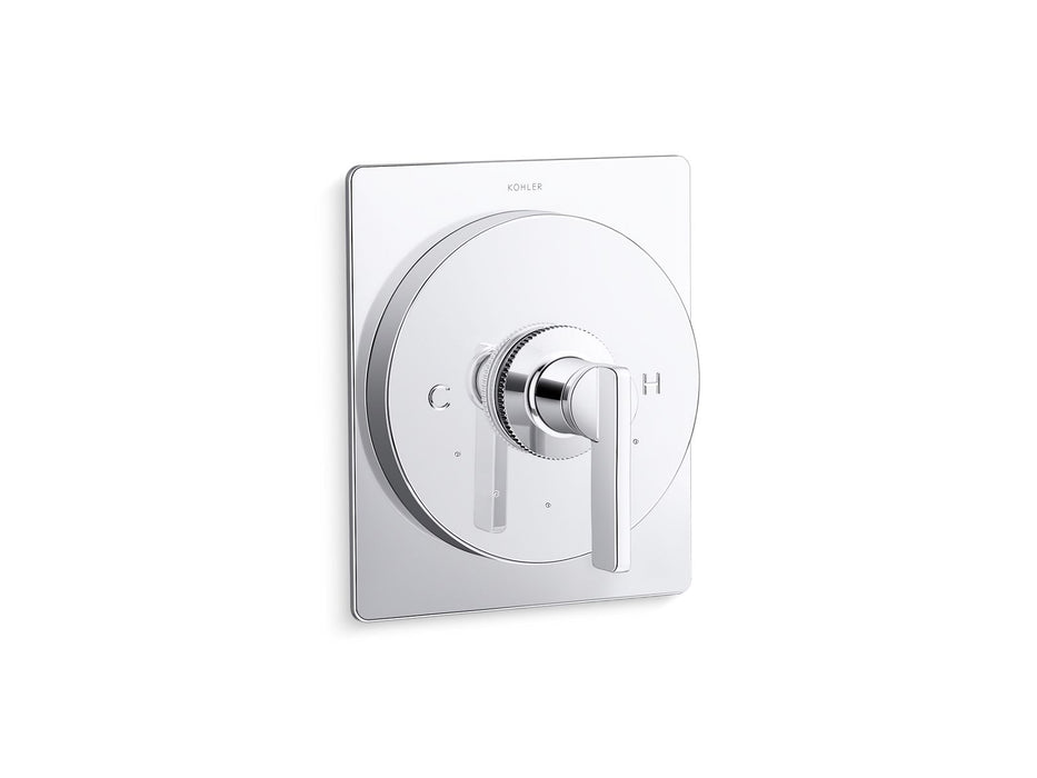 KOHLER K-T38269-4 Castia MasterShower® Temperature Control Valve Trim with Lever Handle, Polished Chrome - 3/4 view of produc