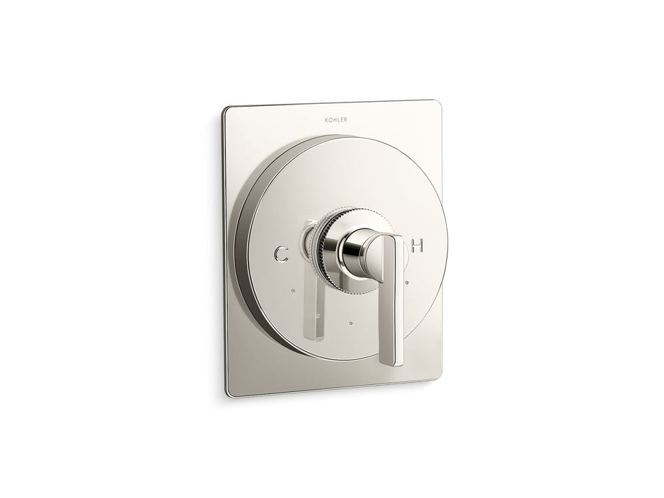 KOHLER K-T38269-4 Castia MasterShower® Temperature Control Valve Trim with Lever Handle, Vibrant Polished Nickel - 3/4 view o