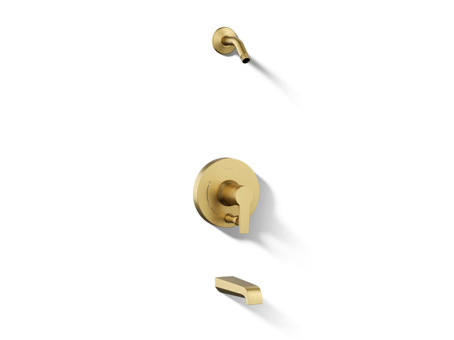 KOHLER K-T49979-4L Pitch Rite-Temp Bath and shower trim kit with push-button diverter, without showerhead, vibrant...