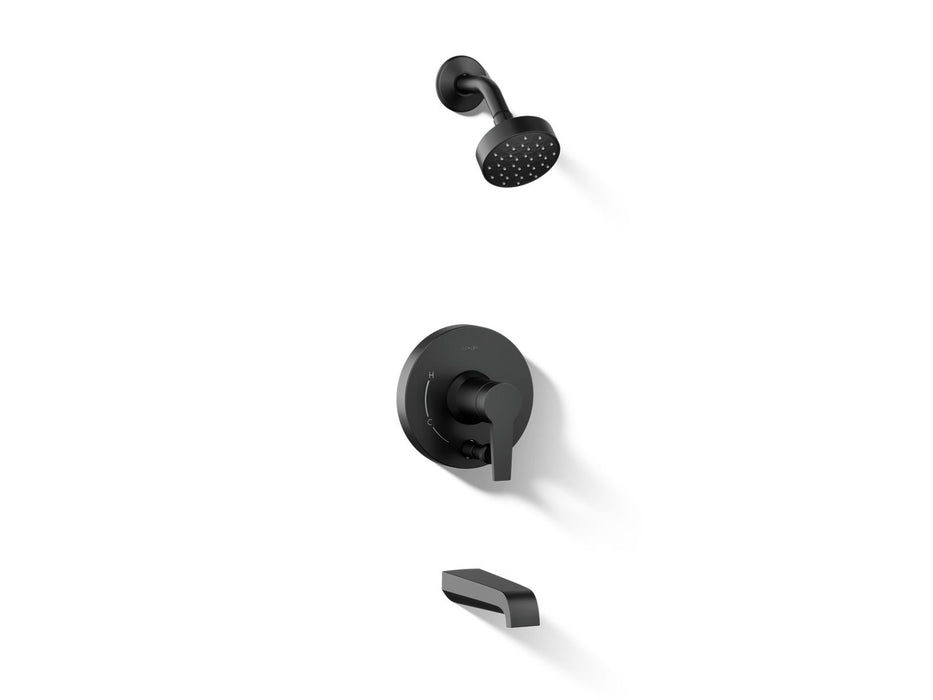 KOHLER K-T49980-4G Pitch Rite-Temp Bath and shower trim kit with push-button diverter, 1.75 gpm, matte black