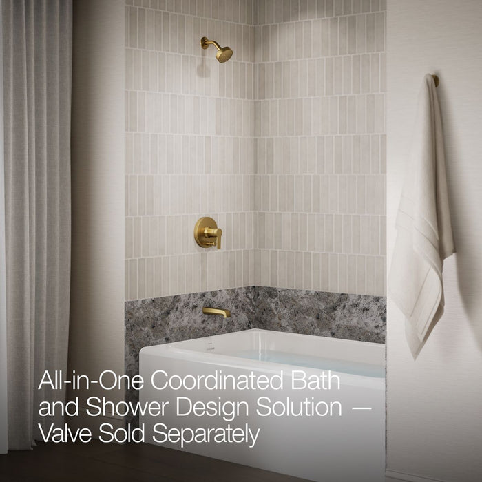 KOHLER K-T49980-4G Pitch Rite-Temp Bath and shower trim kit with push-button diverter, 1.75 gpm, vibrant brushed moderne...
