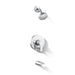 KOHLER K-T49980-4Y Pitch Rite-Temp Bath and Shower Trim Kit with Push-button Diverter and Lever Handle, 2.5 GPM, polished...