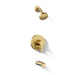 KOHLER K-T49980-4Y Pitch Rite-Temp Bath and Shower Trim Kit with Push-button Diverter and Lever Handle, 2.5 GPM, vibrant...