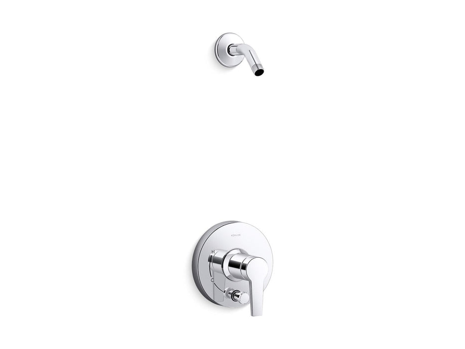 KOHLER K-T49989-4L Pitch Rite-Temp Shower trim kit with push-button diverter, without showerhead, polished chrome