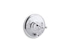 KOHLER K-T72768-3 Artifacts Rite-Temp valve trim with push-button diverter and cross handle, polished chrome