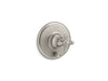 KOHLER K-T72768-3 Artifacts Rite-Temp valve trim with push-button diverter and cross handle, vibrant brushed nickel