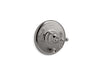 KOHLER K-T72768-3 Artifacts Rite-Temp valve trim with push-button diverter and cross handle, vibrant titanium