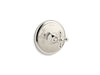 KOHLER K-T72769-3 Artifacts MasterShower temperature control valve trim with cross handle, vibrant polished nickel