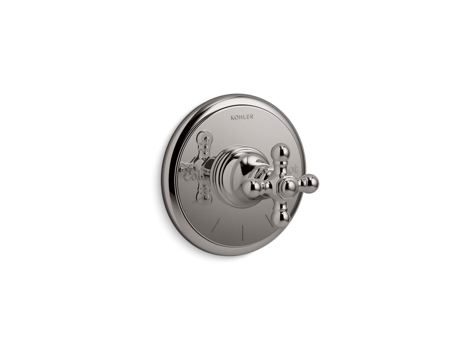 KOHLER K-T72769-3 Artifacts MasterShower temperature control valve trim with cross handle, vibrant titanium
