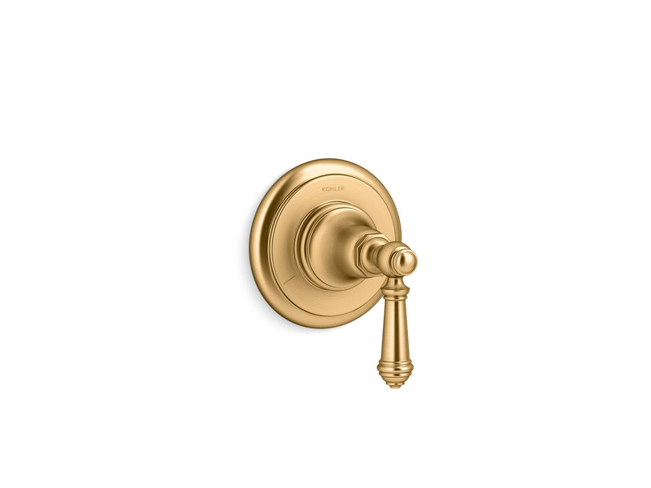 KOHLER K-T72770-4 Artifacts MasterShower transfer valve trim with lever handle, vibrant brushed moderne brass