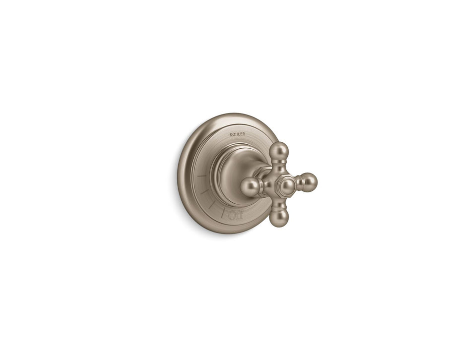 KOHLER K-T72771-3 Artifacts MasterShower volume control valve trim with cross handle, vibrant brushed bronze