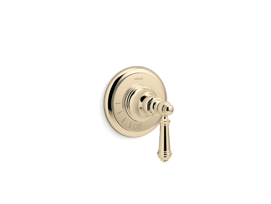 KOHLER K-T72771-4 Artifacts MasterShower volume control valve trim with lever handle, vibrant french gold