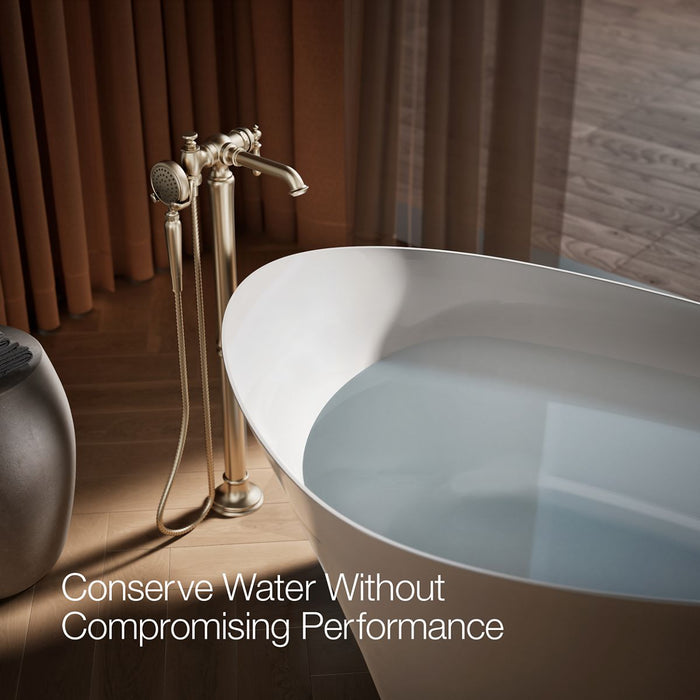 KOHLER K-T72790-9M Artifacts Floor-mount bath filler trim with handshower, vibrant brushed bronze - view 4