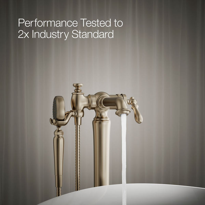 KOHLER K-T72790-9M Artifacts Floor-mount bath filler trim with handshower, vibrant brushed bronze - view 5