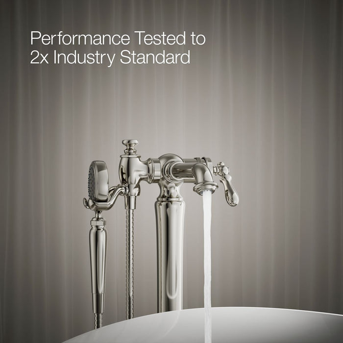 KOHLER K-T72790-9M Artifacts Floor-mount bath filler trim with handshower, vibrant polished nickel - view 4