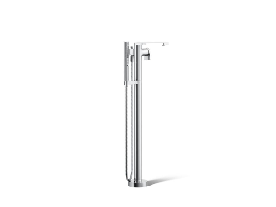 KOHLER K-T73087-4 Composed Floor-mount bath filler trim with handshower, polished chrome