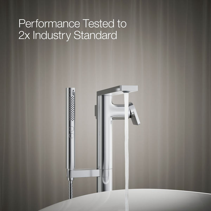 KOHLER K-T73087-4 Composed Floor-mount bath filler trim with handshower, polished chrome - view 5
